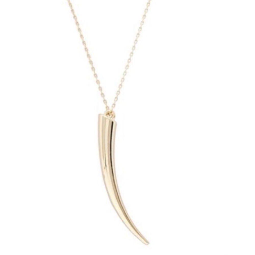 Gold Horn Pendant Necklace - Women's Jewelry